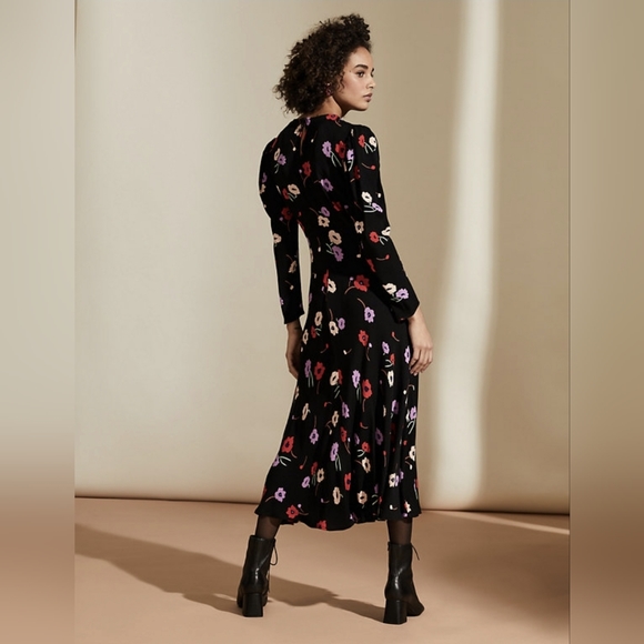 M&S X Ghost Floral Midaxi Midi Tea Dress Size 12 Christine Lampard Loose Women - Picture 2 of 15